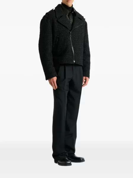 Geacă Balmain din tweed negru