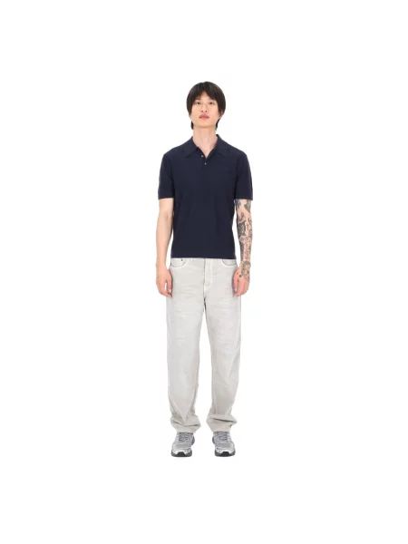 Koszulka polo A.p.c. z kaszmiru niebieska