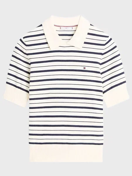 Свитер Tommy Hilfiger в полоску из джерси белый