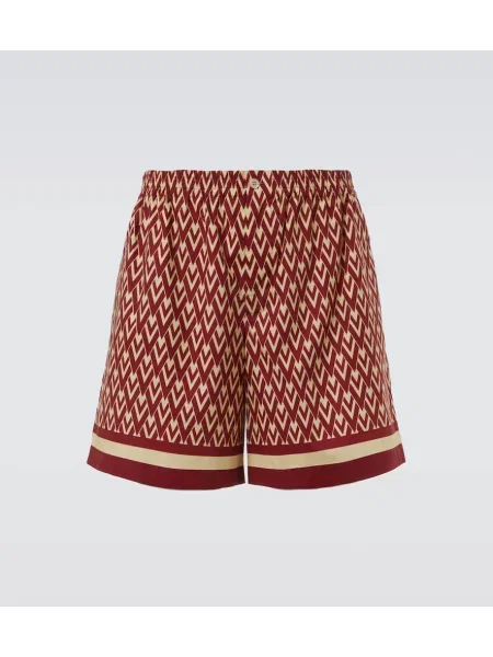 Bermude Valentino din poplin roșu