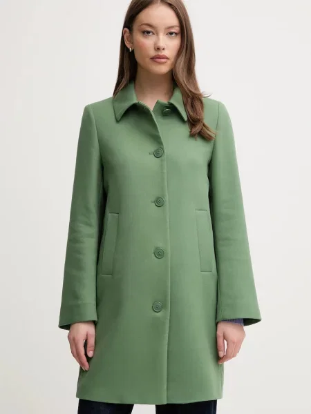 Палто United Colors of Benetton преходен модел зелено