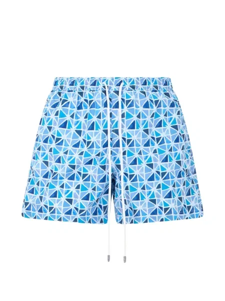 Slip de baie Fedeli cu imagine cu imprimeu geometric cu cordon albastru
