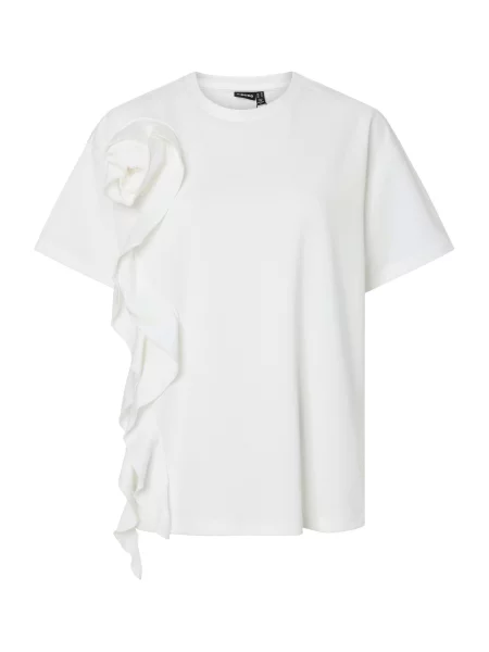 PIECES Tricou PCSKYLAR' alb