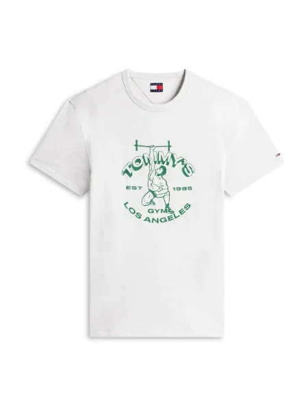 Tommy Jeans Póló melír / zöld szürke