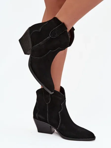 Kavboj hlačke slip Boto iz semiša črna