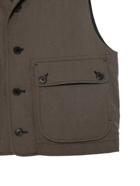 Vestă Paul Smith din țesătură twill maro