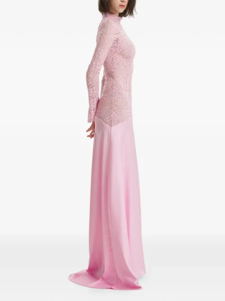 Rochie maxi 2310 Studio din dantelă lungă de costum roz