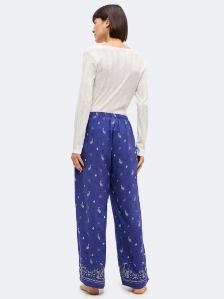 ETAM Pantaloni de pijama Aluna albastru marin / negru alb