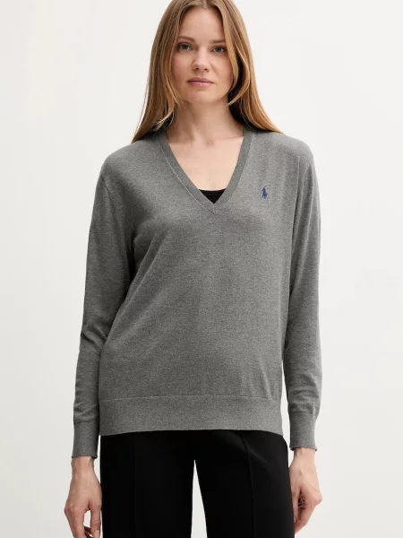 Пуловер Polo Ralph Lauren от лека материя сиво