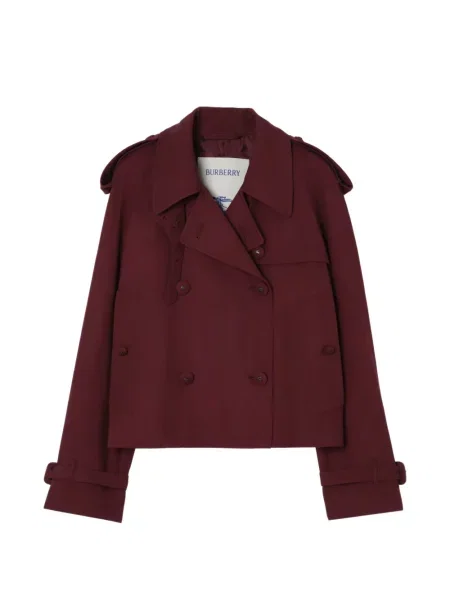Decupat geacă Burberry de lână roșu