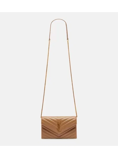 Usnjena ogrlica Saint Laurent bež