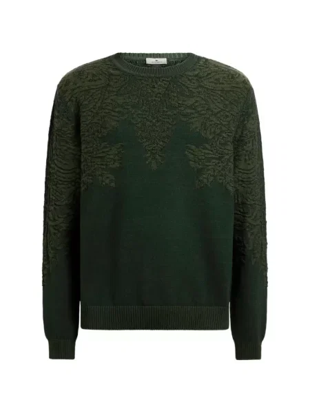 Pulover Etro de lână cu model paisley verde