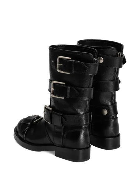 Botine Dolce & Gabbana din piele cu cataramă negru