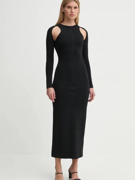 Nanushka rochie ANITTA maxi mulată negru