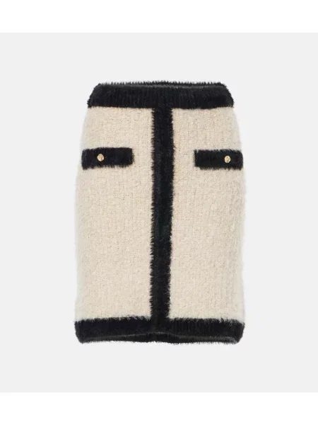 Fustă Nina Ricci din tweed bej