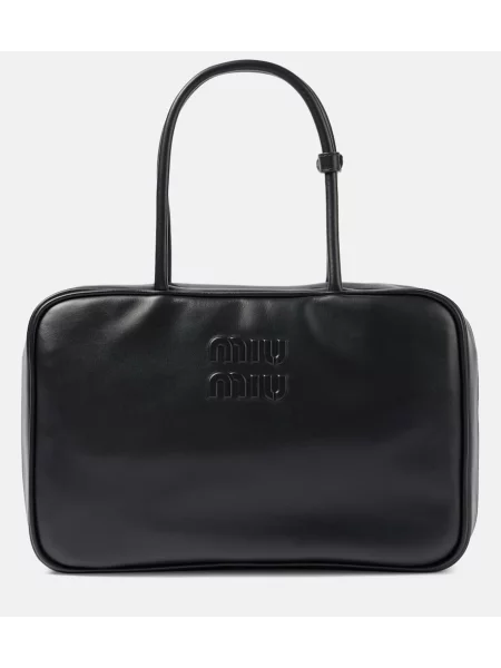 Usnjena torbica Miu Miu črna