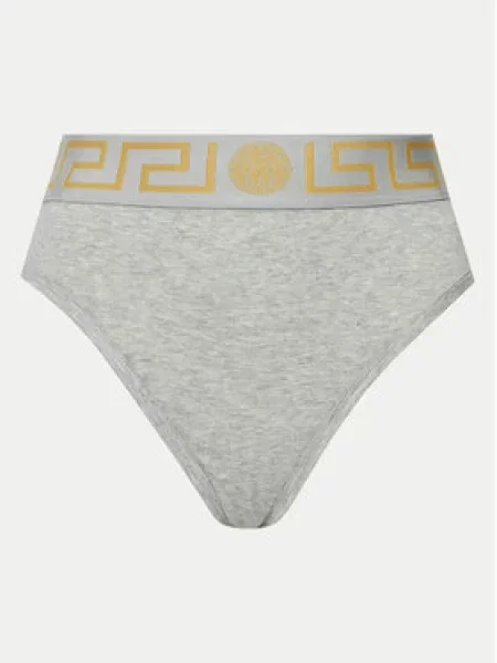 Versace Klasické kalhotky s vysokým pasem Greca Border šedá