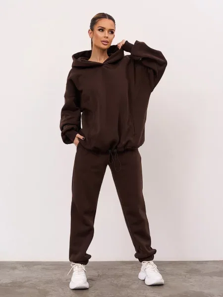 Спортивний костюм ISSA Plus темно-коричневий комбінований верх коричневий