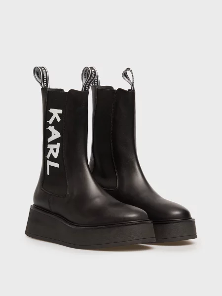 Кожаные ботинки челси Karl Lagerfeld черные