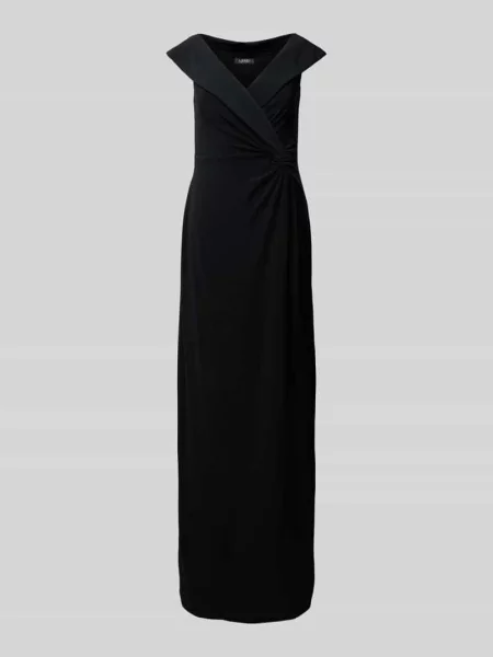 Sukienka wieczorowa z rozcięciem na nodze model ‘LEONIDAS’ Ralph Lauren czarna