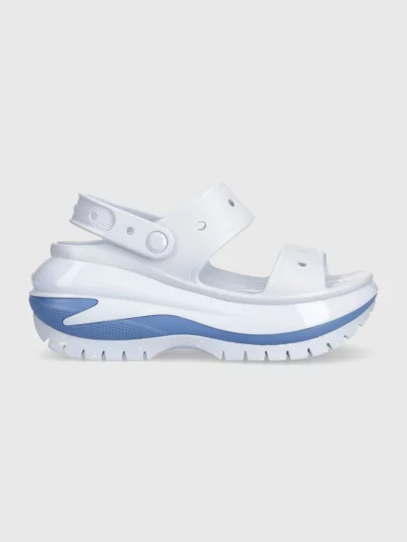 Чехли Crocs Classic Mega Crush Sandal с платформа синьо