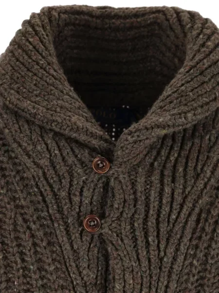 Cămașă Polo Ralph Lauren de lână în carouri maro