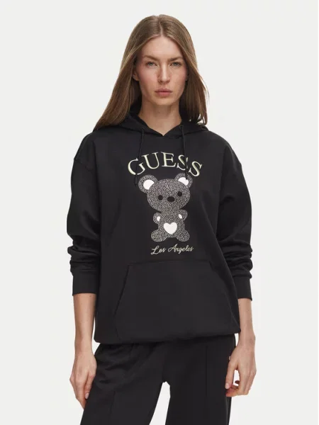 Guess Bluza Oversize czarny
