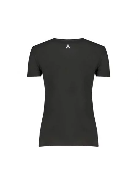 Krótka koszulka Patrizia Pepe z krótkim rękawem z kamieniami czarna