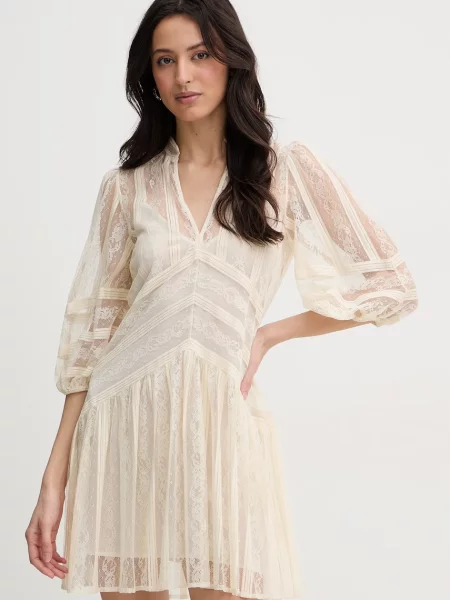 Twinset sukienka koronkowa beżowa