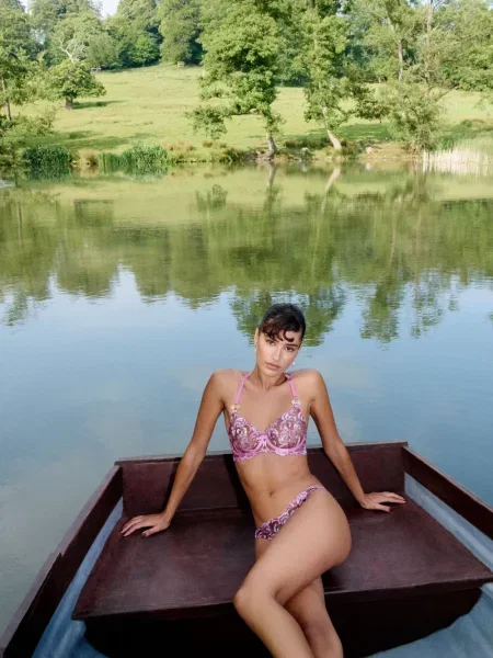 Sutien Bordelle cu model floral roz