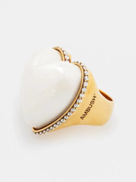 Срібний перстень AMBUSH Large Pearl Heart Ring
