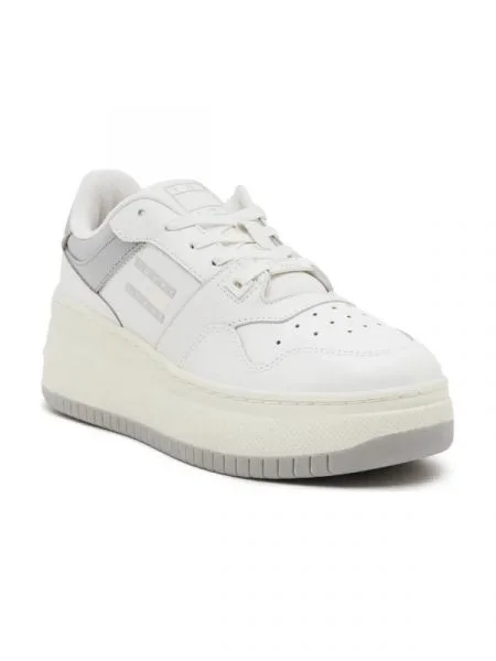 Tommy Jeans Bőr sneakers tornacipő TJW RETRO BASKET FLATFORM PATENT