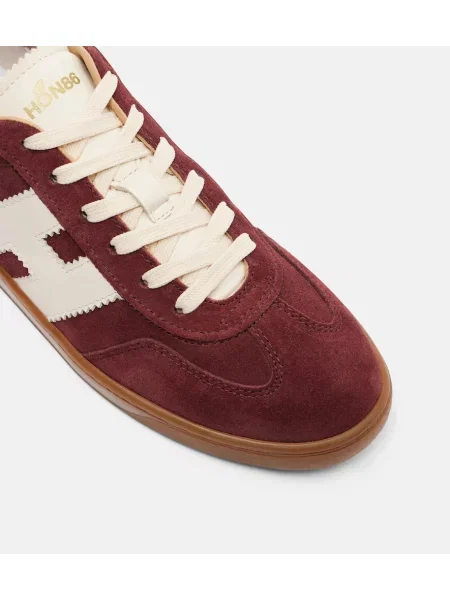 Sneakerși Hogan din piele de căprioară bordo