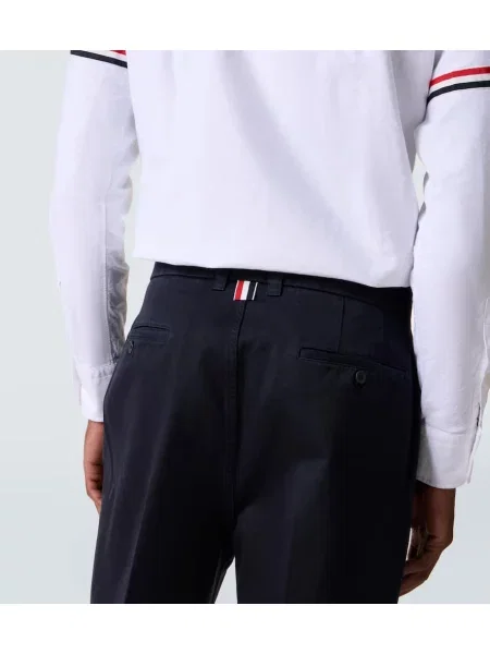 Pantaloni Thom Browne din țesătură twill albastru