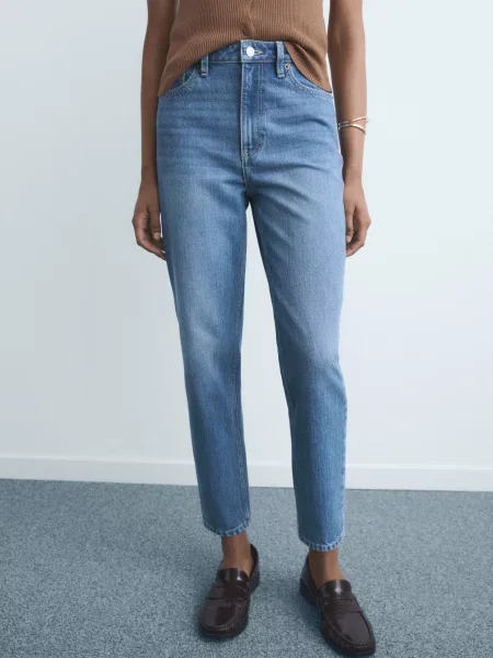 Завужені джинси MANGO світло-синій синій