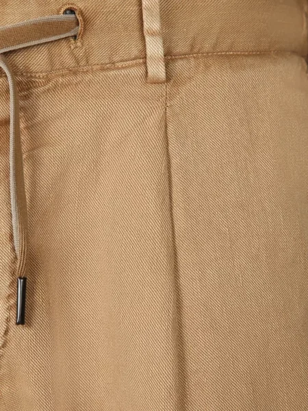 Pantaloni scurți Dell'oglio cu cordon maro