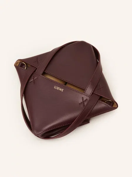 Loewe Kabelka Puzzle Tote Mini tmavě červená