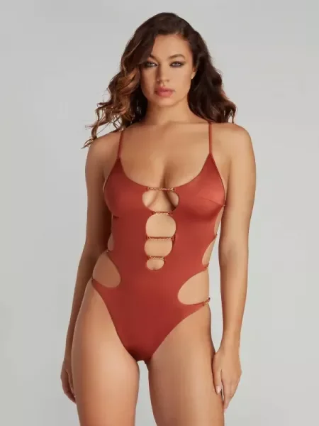 Agent Provocateur Costum de baie CHRISTIANA maro