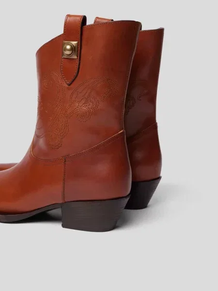 Botki w stylu kowbojskim Etro beżowe