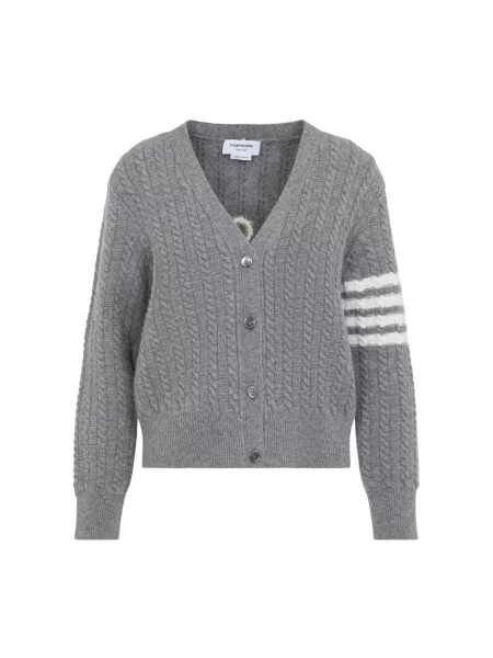 Kardigan Thom Browne wełniany szary