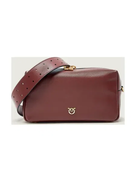 Pinko De piele geantă pe umăr bordo
