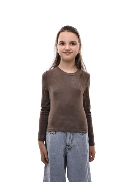 Дитячий Лонгслів LUMO віскоза/поліестер коричневий