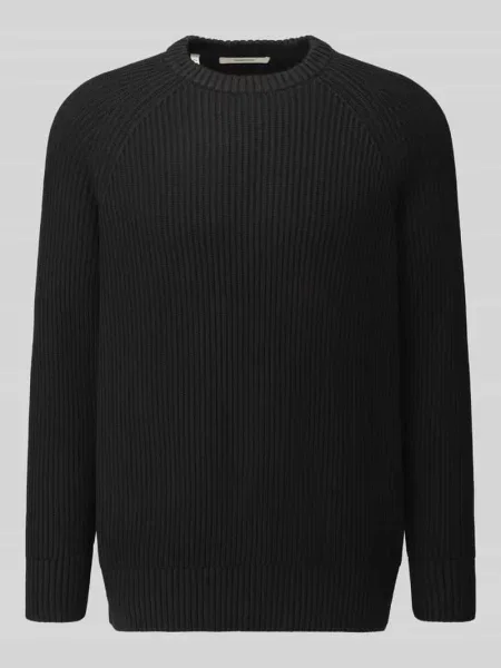 Sweter z bawełny w kroju regular fit z czystej bawełny model BRAUN' Selected czarny