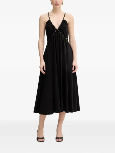 Rochie midi Fracomina cu decolteu în V negru