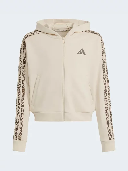 Adidas кофта яка розстібається з капюшоном дитяча з бавовною