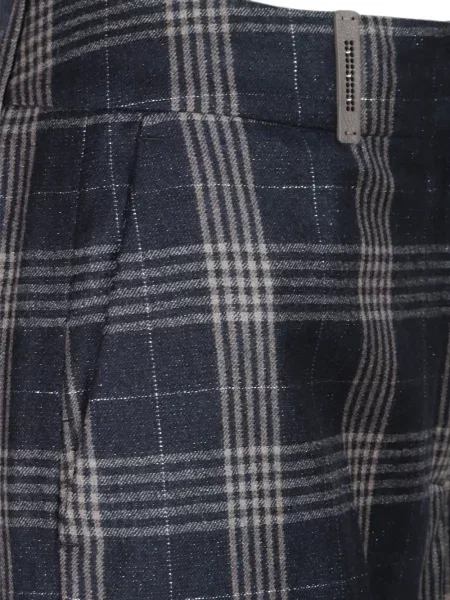 Pantaloni Peserico în carouri albastru