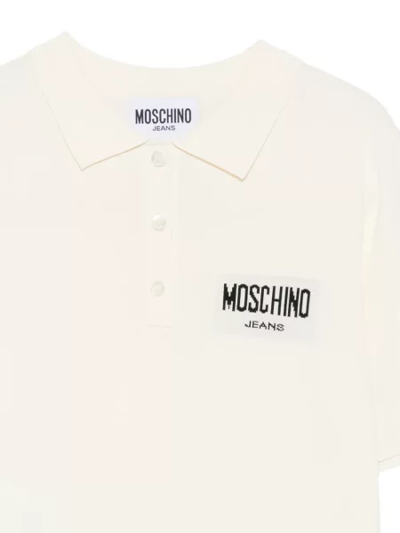 Rochie din denim Moschino Jeans cu autograf