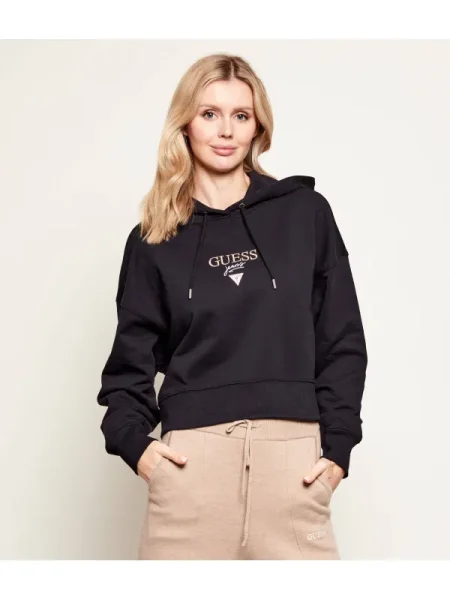 GUESS JEANS Tréning póló bézs / piros / fekete fehér