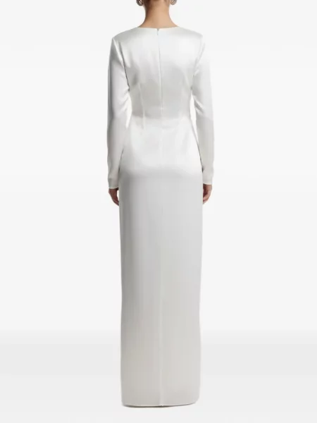 Rochie Framboise cu decolteu în V de costum alb