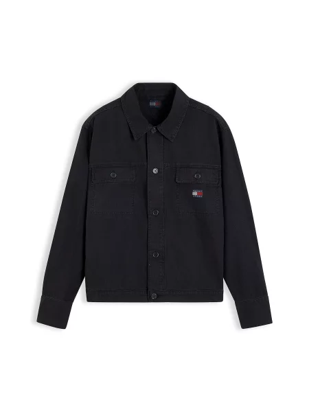 Tommy Jeans Geacă de primăvară-toamnă Essential denim negru